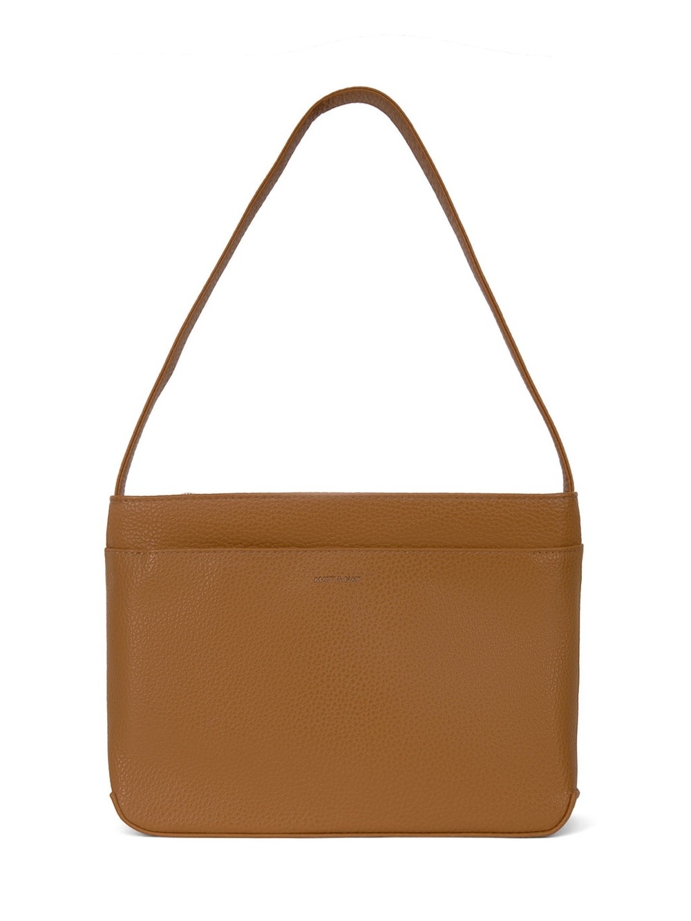 Matt & Nat Luisa Sustainable Vegan Leather Shoulder Bag Purity Zipper Pocket Tan